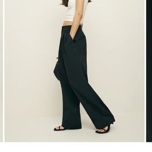 NWT Reformation Black Wide-Leg Pants